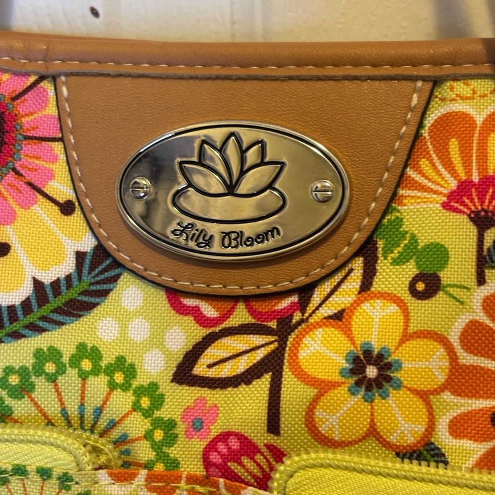 Lily Bloom Colorful Floral Shoulder Bag With Tan Straps View 3